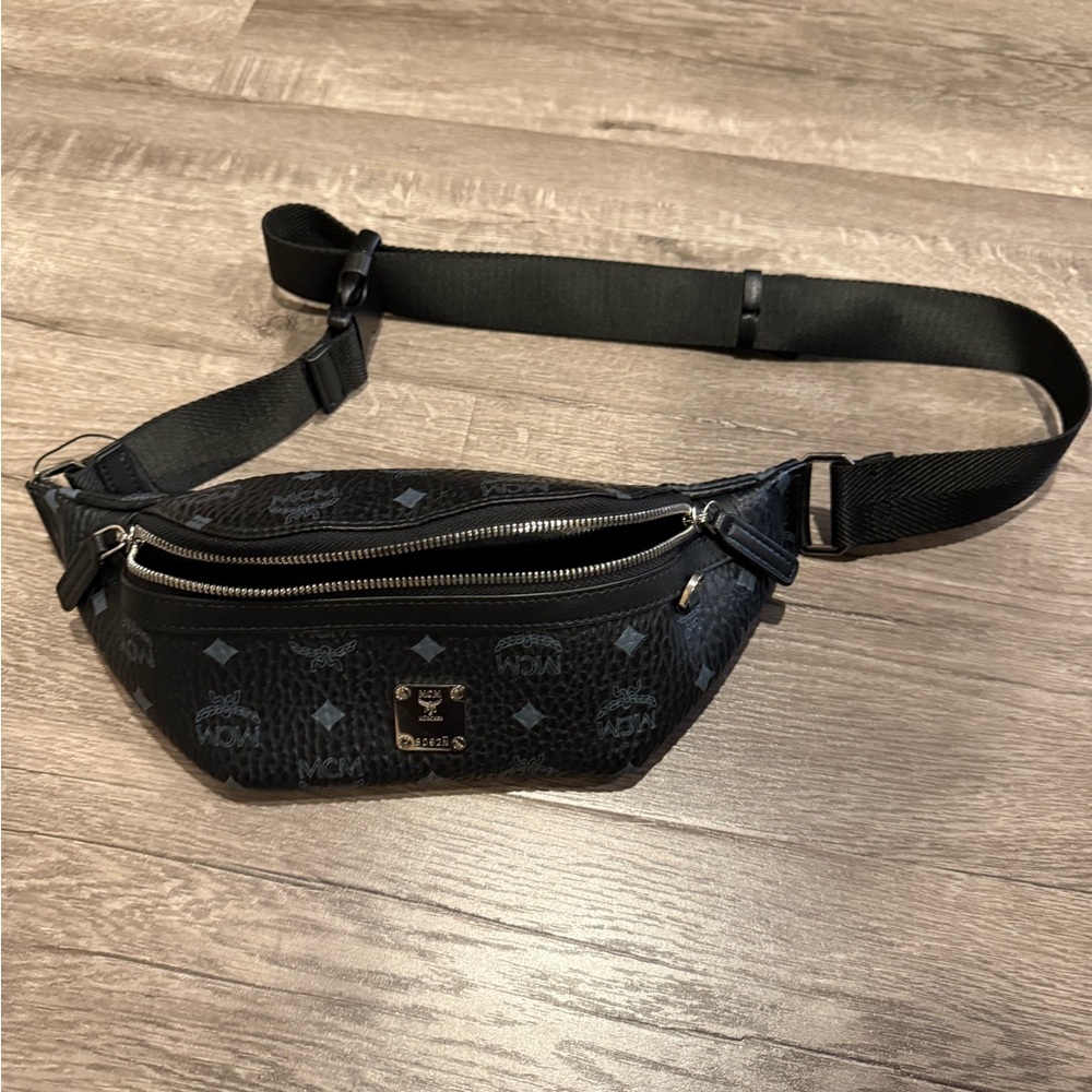 MCM Monogram Black Belt Bag